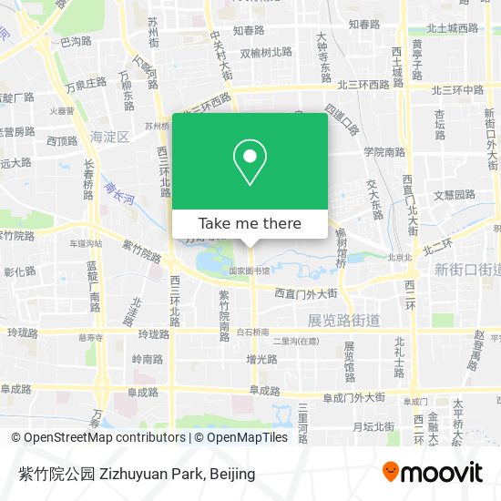 紫竹院公园 Zizhuyuan Park map