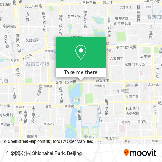 什刹海公园 Shichahai Park map