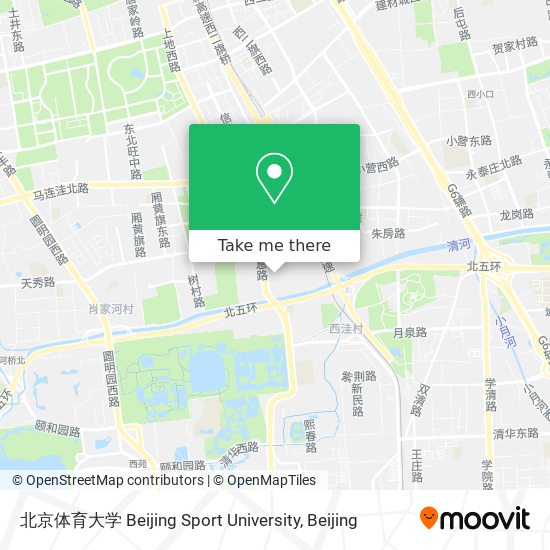 北京体育大学 Beijing Sport University map
