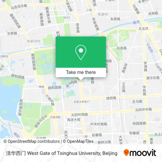 清华西门 West Gate of Tsinghua University map