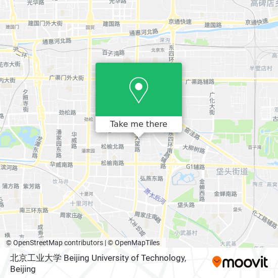 北京工业大学 Beijing University of Technology map