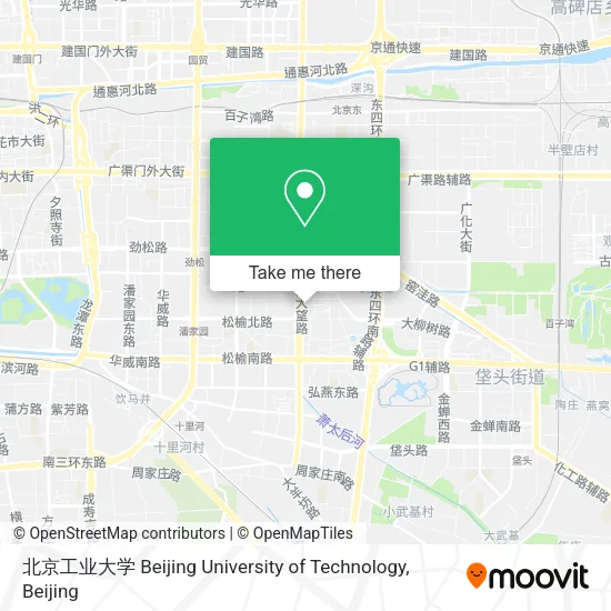 北京工业大学 Beijing University of Technology map