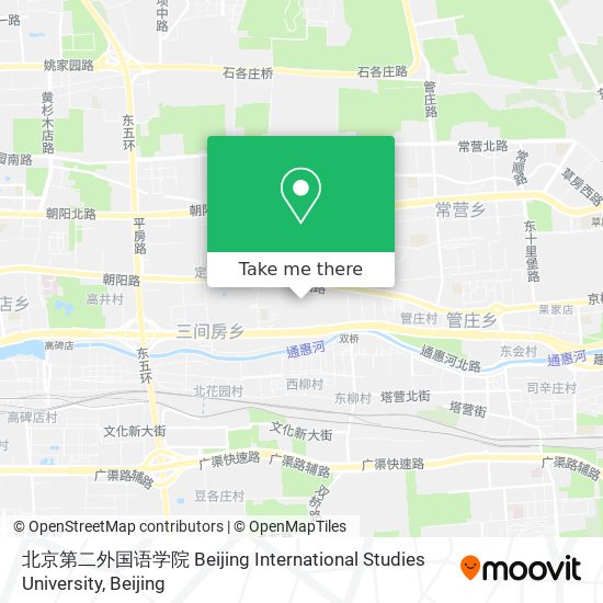 北京第二外国语学院 Beijing International Studies University map