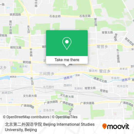 北京第二外国语学院 Beijing International Studies University map