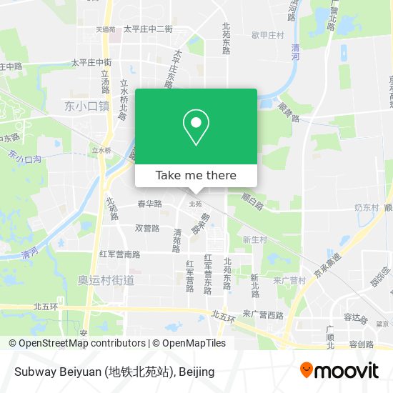 Subway Beiyuan (地铁北苑站) map