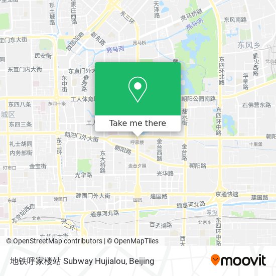 地铁呼家楼站 Subway Hujialou map