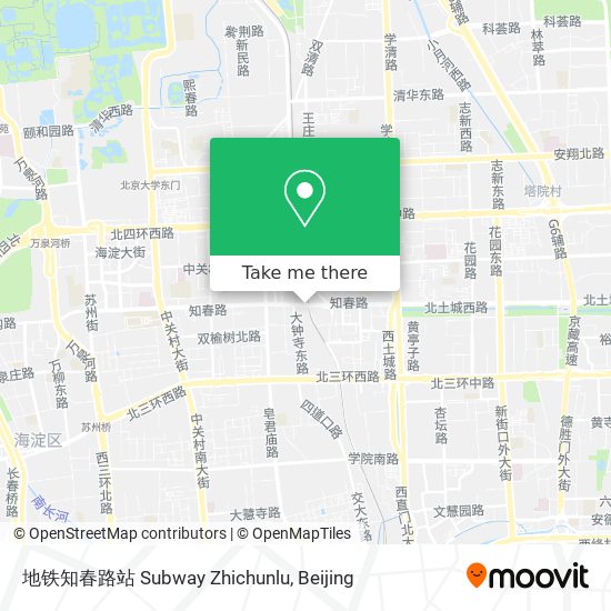 地铁知春路站 Subway Zhichunlu map