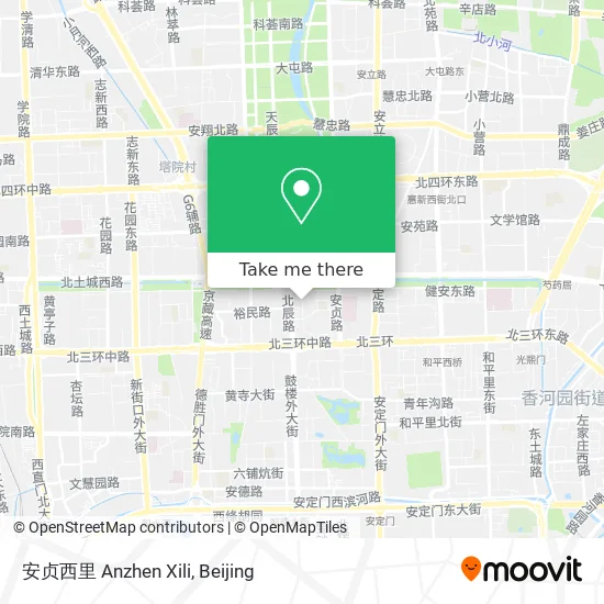 安贞西里 Anzhen Xili map