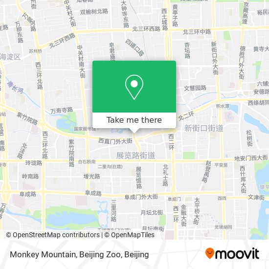 Monkey Mountain, Beijing Zoo map