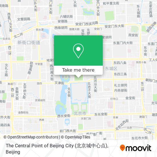 The Central Point of Beijing City (北京城中心点) map