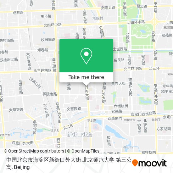 中国北京市海淀区新街口外大街 北京师范大学  第三公寓 map