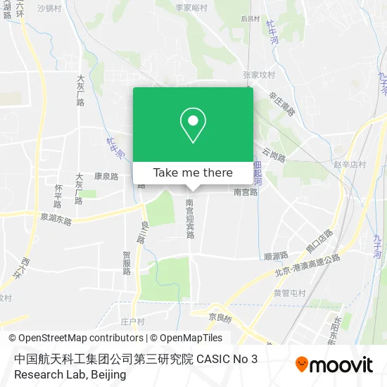 中国航天科工集团公司第三研究院 CASIC No 3 Research Lab map