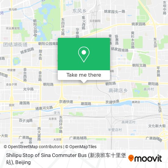Shilipu Stop of Sina Commuter Bus (新浪班车十里堡站) map