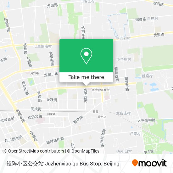 矩阵小区公交站 Juzhenxiao qu Bus Stop map
