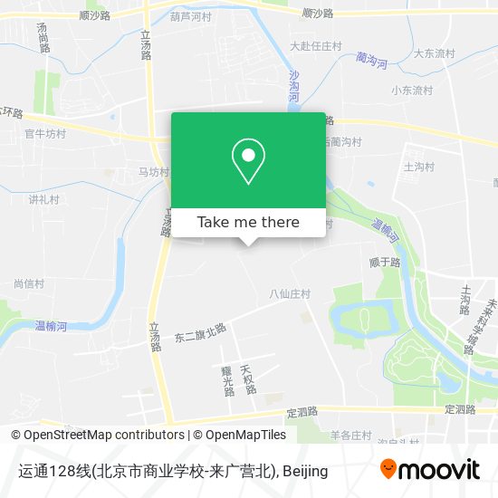 运通128线(北京市商业学校-来广营北) map