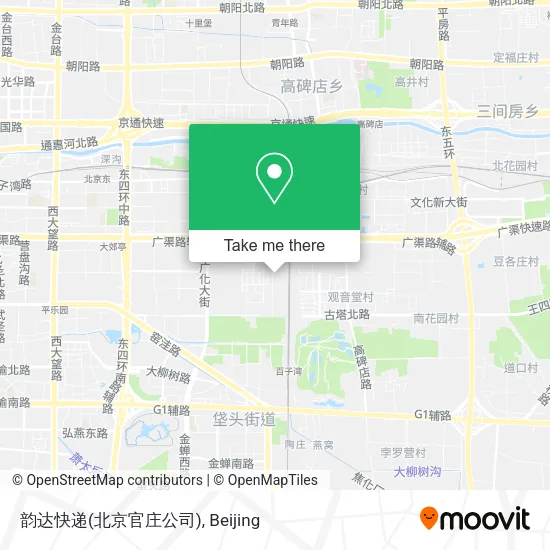 韵达快递(北京官庄公司) map