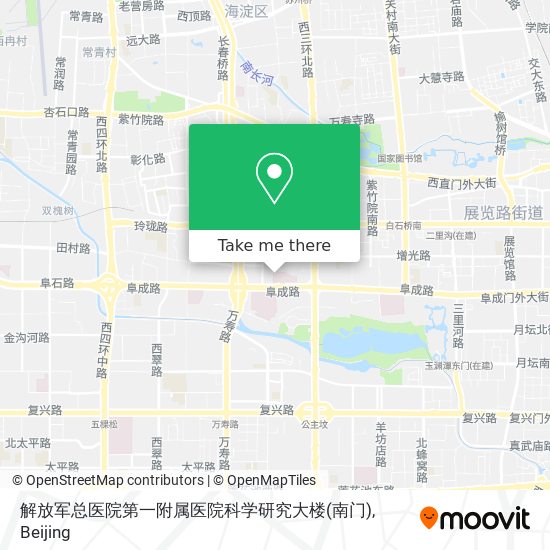 解放军总医院第一附属医院科学研究大楼(南门) map
