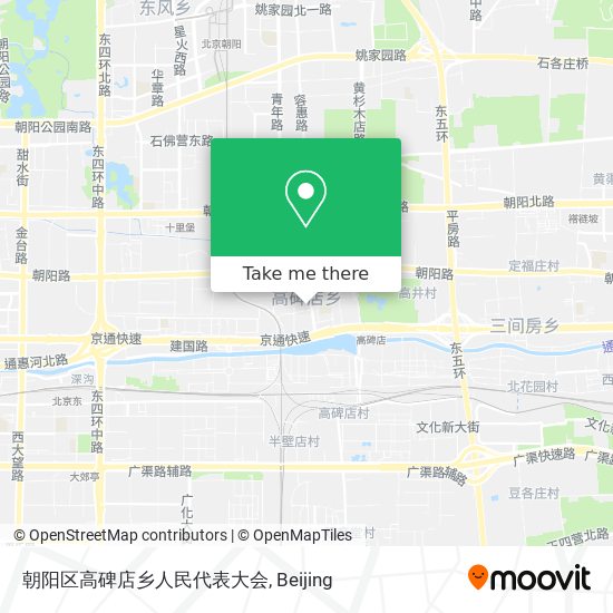 朝阳区高碑店乡人民代表大会 map
