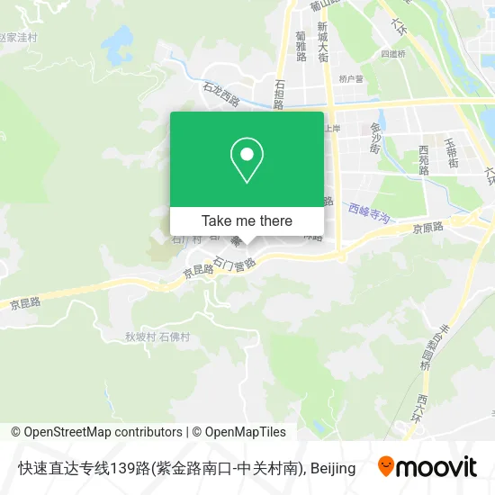 快速直达专线139路(紫金路南口-中关村南) map