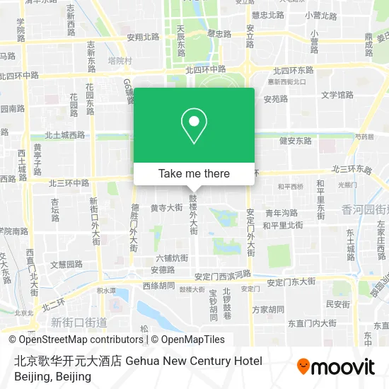 北京歌华开元大酒店 Gehua New Century Hotel Beijing map