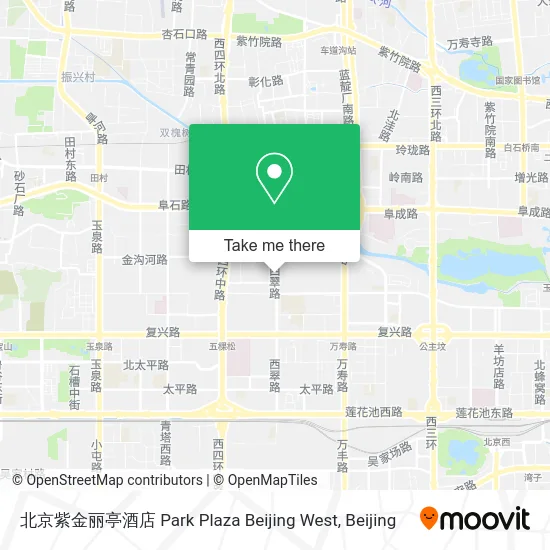 北京紫金丽亭酒店 Park Plaza Beijing West map