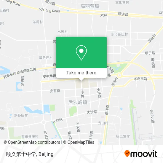 顺义第十中学 map