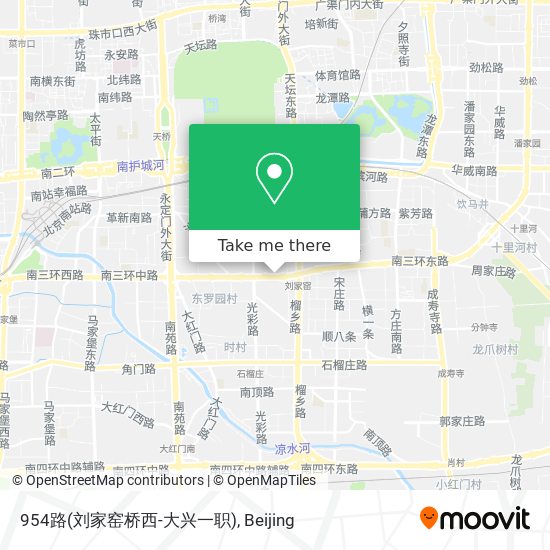 954路(刘家窑桥西-大兴一职) map