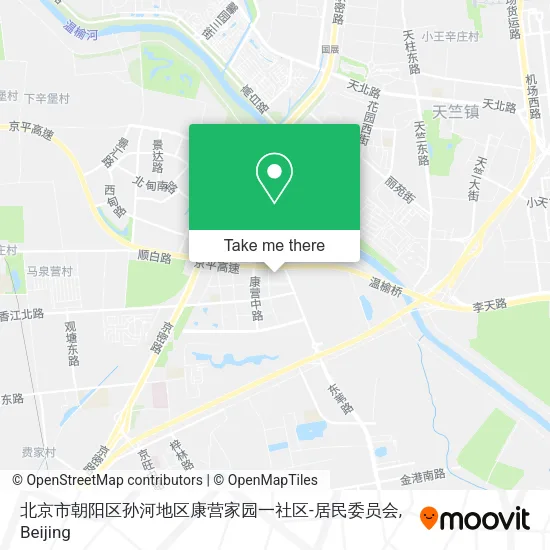北京市朝阳区孙河地区康营家园一社区-居民委员会 map