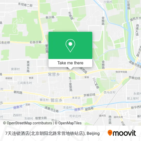 7天连锁酒店(北京朝阳北路常营地铁站店) map