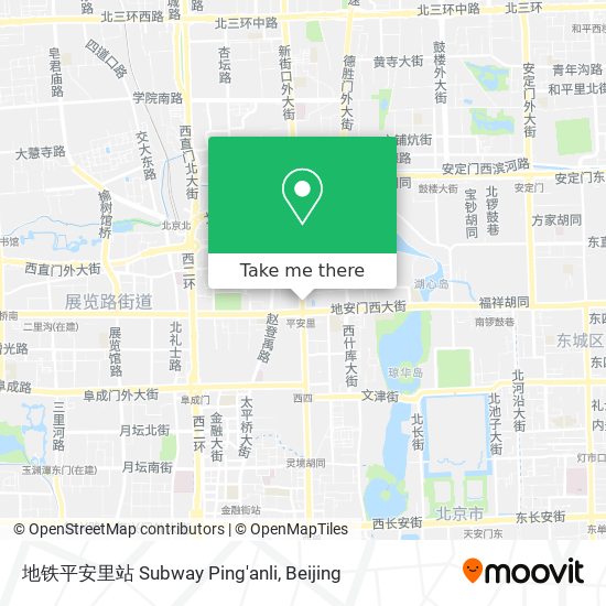 地铁平安里站 Subway Ping'anli map