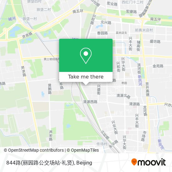 844路(丽园路公交场站-礼贤) map