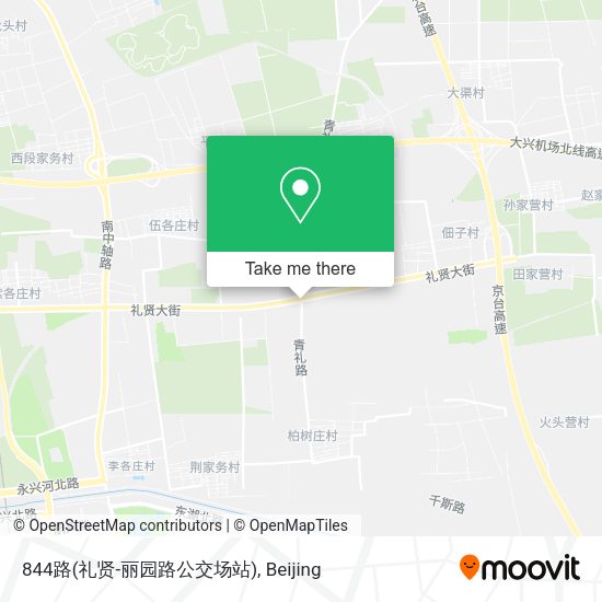 844路(礼贤-丽园路公交场站) map
