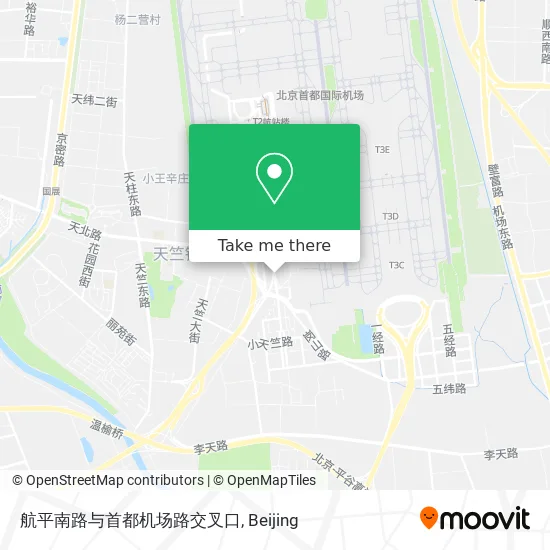 航平南路与首都机场路交叉口 map