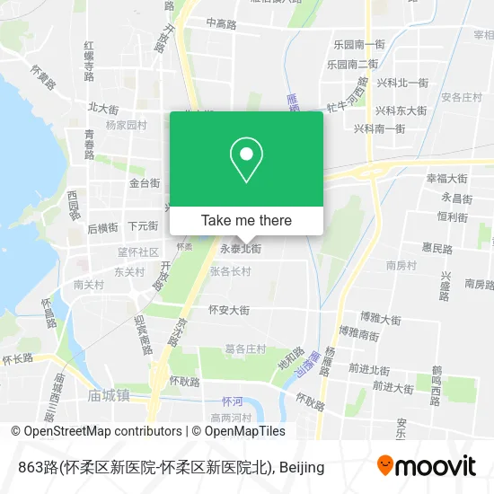 863路(怀柔区新医院-怀柔区新医院北) map
