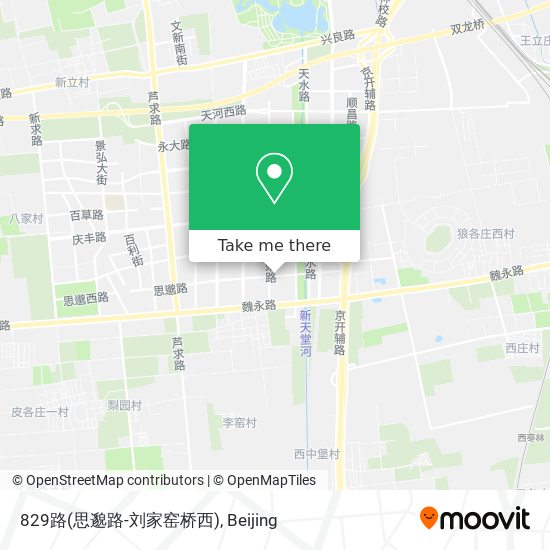 829路(思邈路-刘家窑桥西) map