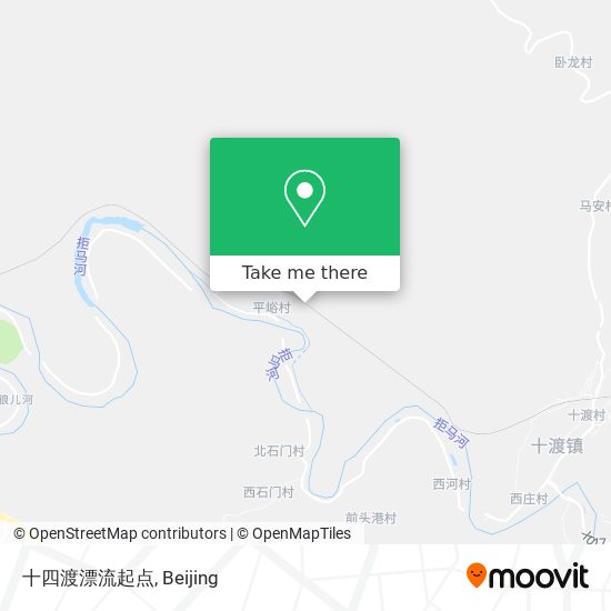 十四渡漂流起点 map
