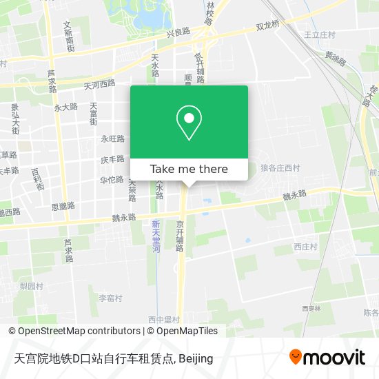 天宫院地铁D口站自行车租赁点 map