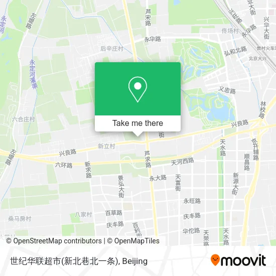 世纪华联超市(新北巷北一条) map
