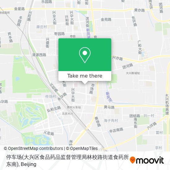 停车场(大兴区食品药品监督管理局林校路街道食药所东南) map