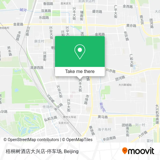梧桐树酒店大兴店-停车场 map