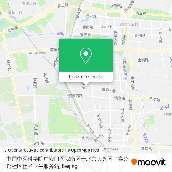 中国中医科学院广安门医院南区于北京大兴区马赛公馆社区社区卫生服务站 map