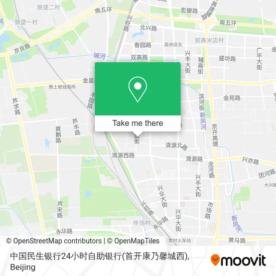 中国民生银行24小时自助银行(首开康乃馨城西) map