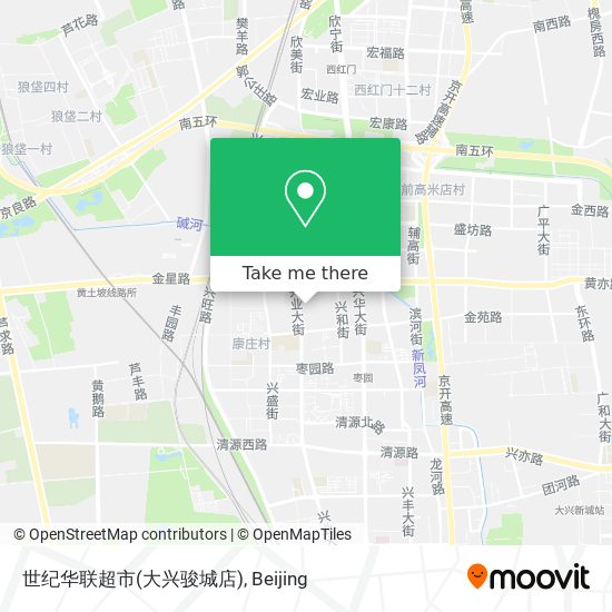 世纪华联超市(大兴骏城店) map