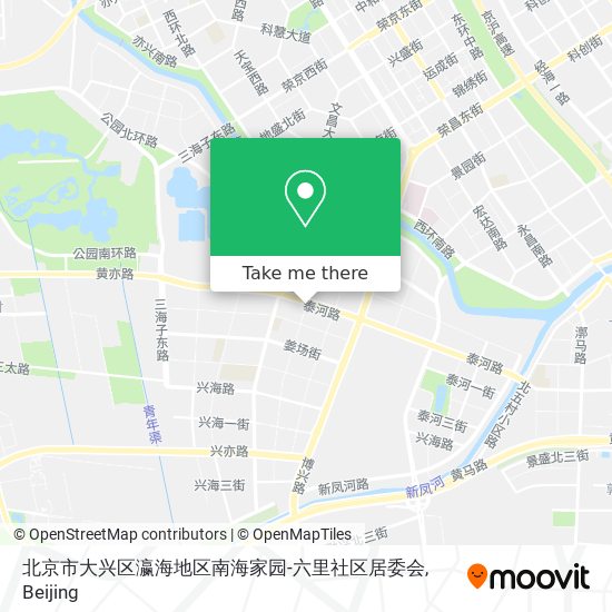 北京市大兴区瀛海地区南海家园-六里社区居委会 map