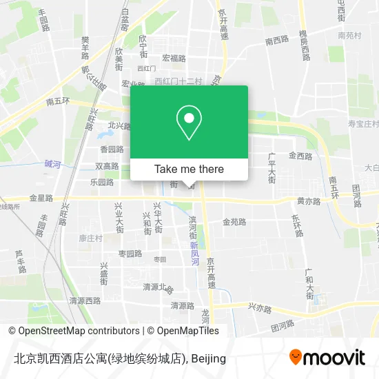 北京凯西酒店公寓(绿地缤纷城店) map
