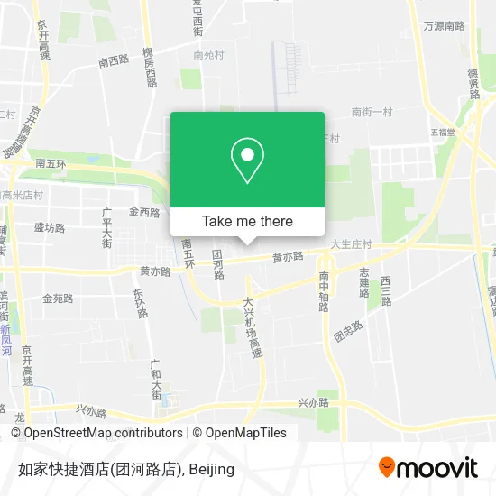 如家快捷酒店(团河路店) map