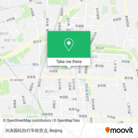 兴涛园站自行车租赁点 map
