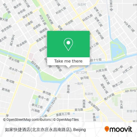 如家快捷酒店(北京亦庄永昌南路店) map