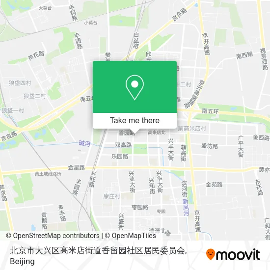 北京市大兴区高米店街道香留园社区居民委员会 map