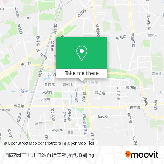 郁花园三里北门站自行车租赁点 map